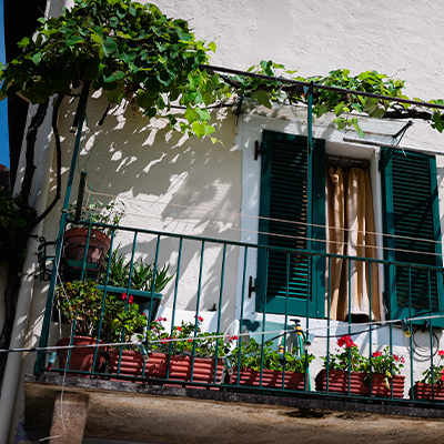 Charmant balcon orné de plantes