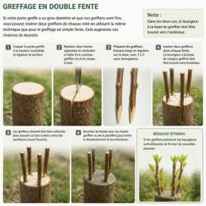 Technique de la greffe en fente double