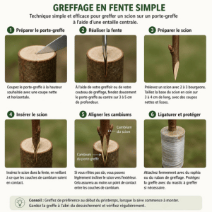 Technique de la greffe en fente simple